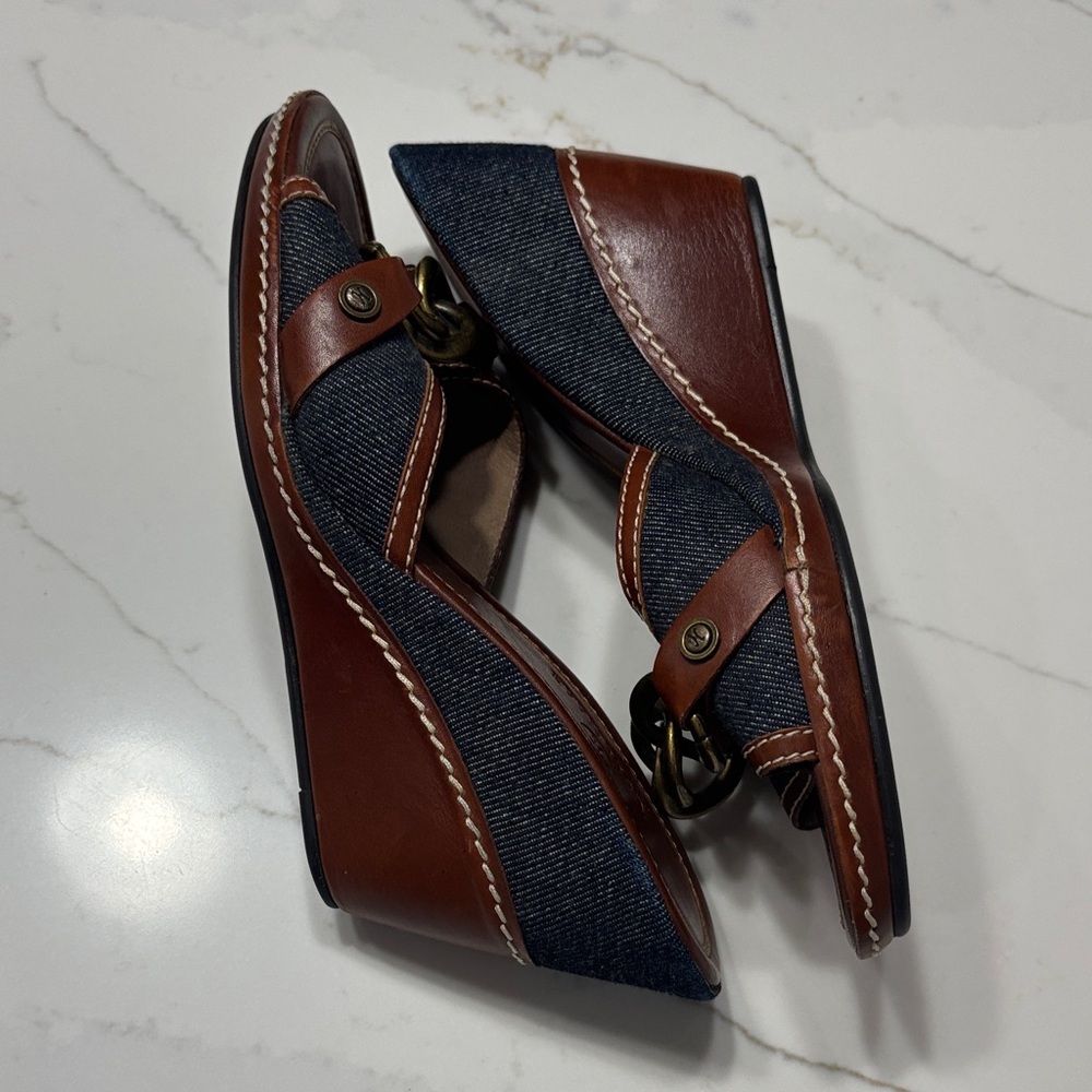 Cole Haan Women's Brown and Black Mules with Gold Accents - Picture 7 of 11